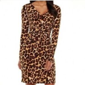Jennifer Lopez Leopard Print Bodycon Dress Size Small